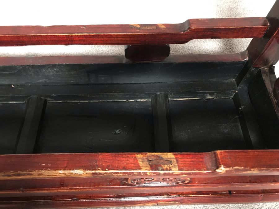JUST ADDED - Vintage Chinese Wooden Bench 42W X 12D X 19.5H [Photo 13]