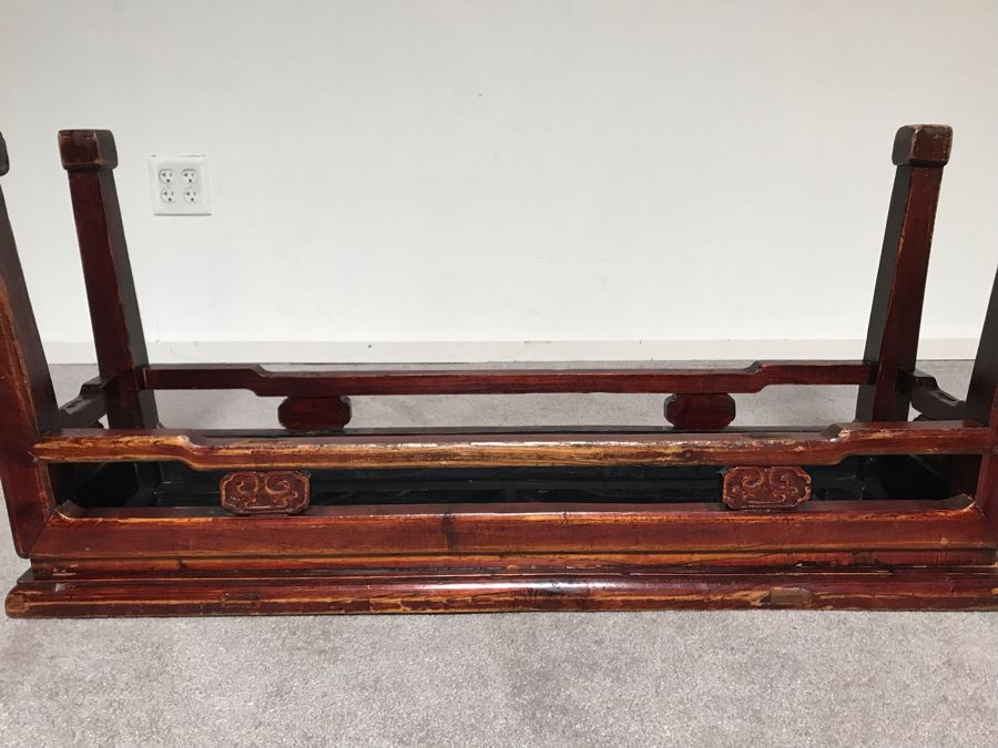 JUST ADDED - Vintage Chinese Wooden Bench 42W X 12D X 19.5H [Photo 14]