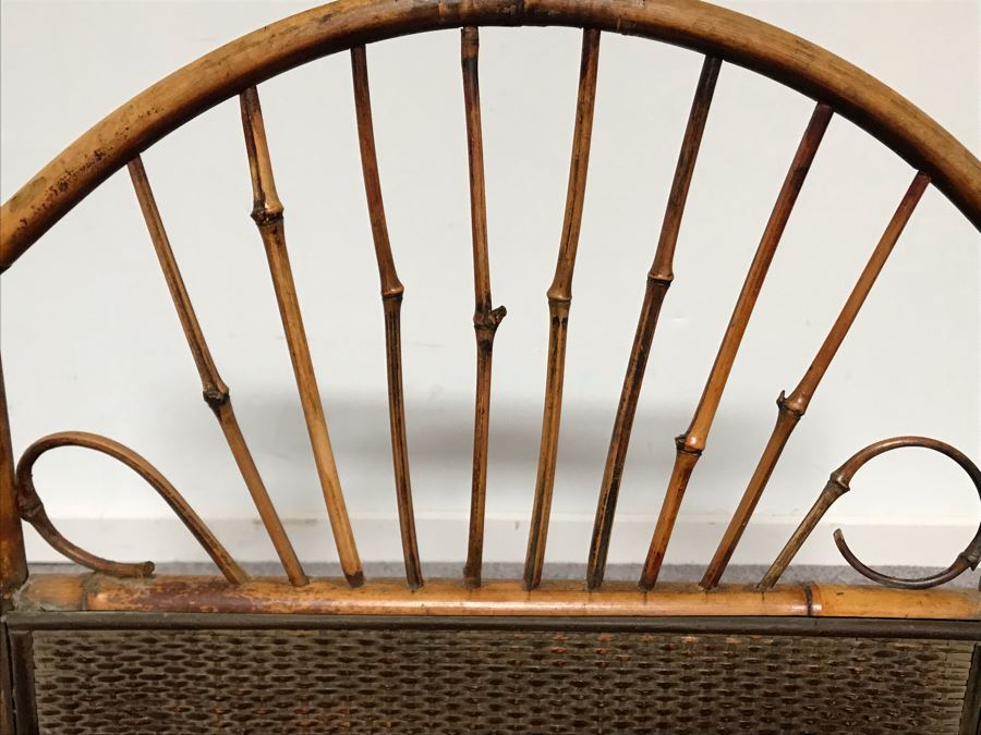 JUST ADDED - Vintage Rattan Magazine Rack 18W X 11D X 23H [Photo 5]