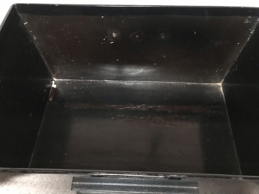 JUST ADDED - Vintage Black Lacquer Wooden Asian Chest 26W X 17D X 14H [Photo 10]