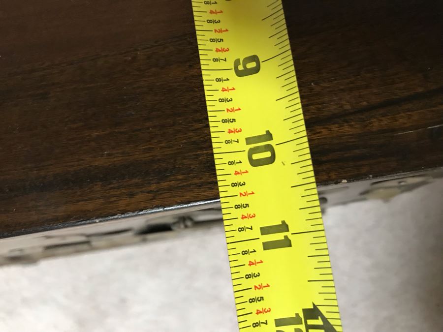 JUST ADDED - Vintage Korean Wooden Cabinet With Brass Hardware 23W X 10.5D X 25.5H [Photo 19]