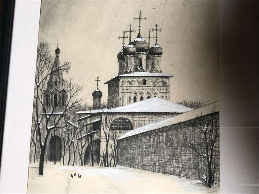 JUST ADDED - Original Painting Of Moscow Russia 1997 5.5W X 6.5H [Photo 4]