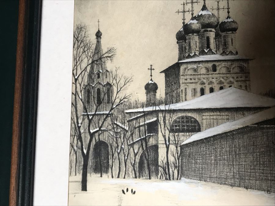 JUST ADDED - Original Painting Of Moscow Russia 1997 5.5W X 6.5H [Photo 5]