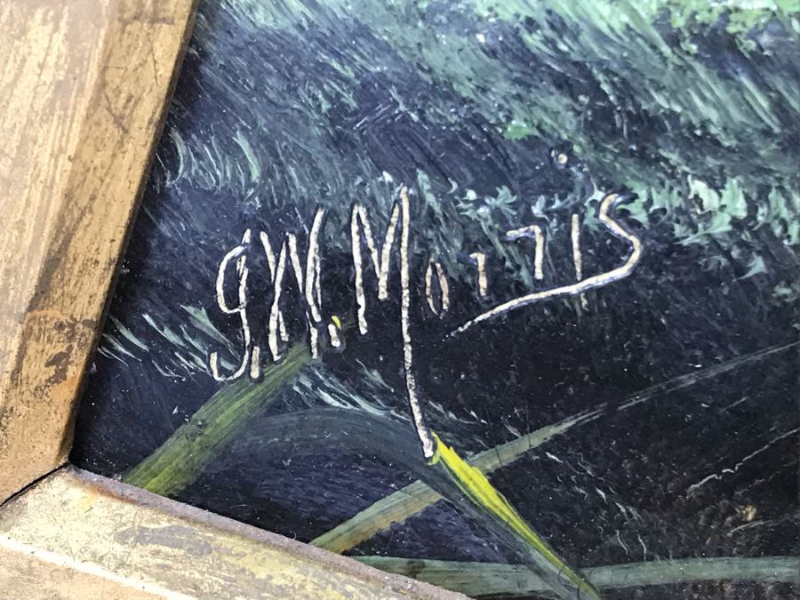 JUST ADDED - Original Antique Painting Of Highlands Sheep By John W Morris J W Morris In Antique Gilded Frame 10 X 12 [Photo 11]