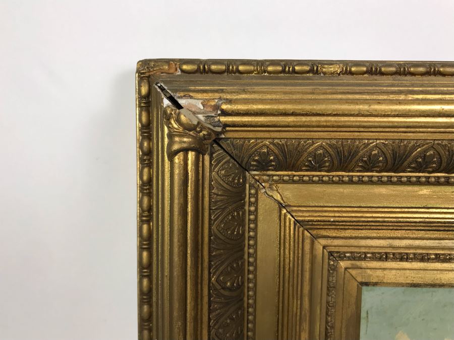 JUST ADDED - Original Antique Painting Of Highlands Sheep By John W Morris J W Morris In Antique Gilded Frame 10 X 12 [Photo 13]