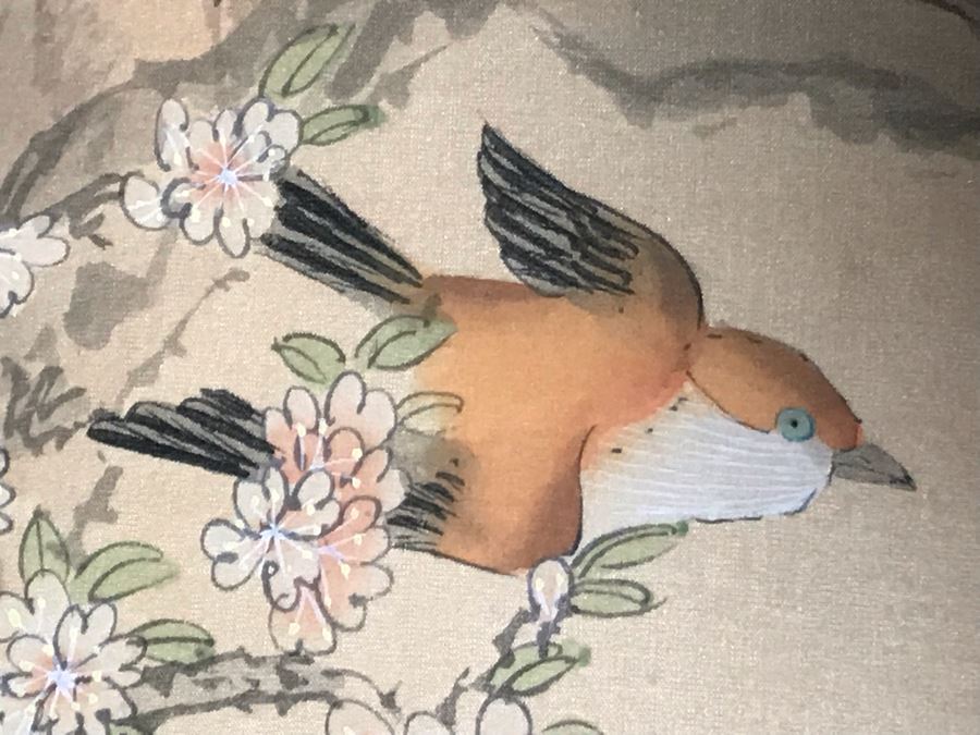 JUST ADDED - Vintage Original Asian Signed Framed Silk Scroll Painting 9W X 19H [Photo 7]