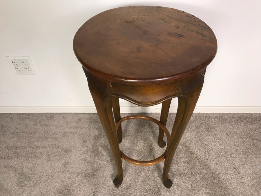 JUST ADDED - Vintage Wooden Barstool Fern Stand 30.5H X 16R [Photo 3]