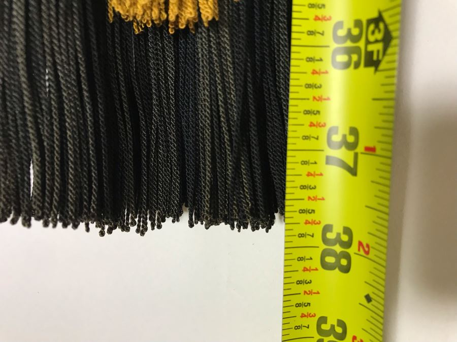 JUST ADDED - Vintage Chinese Knot Wall Hanging With Pair Of Painted Porcelain Scroll Weights 38L [Photo 10]