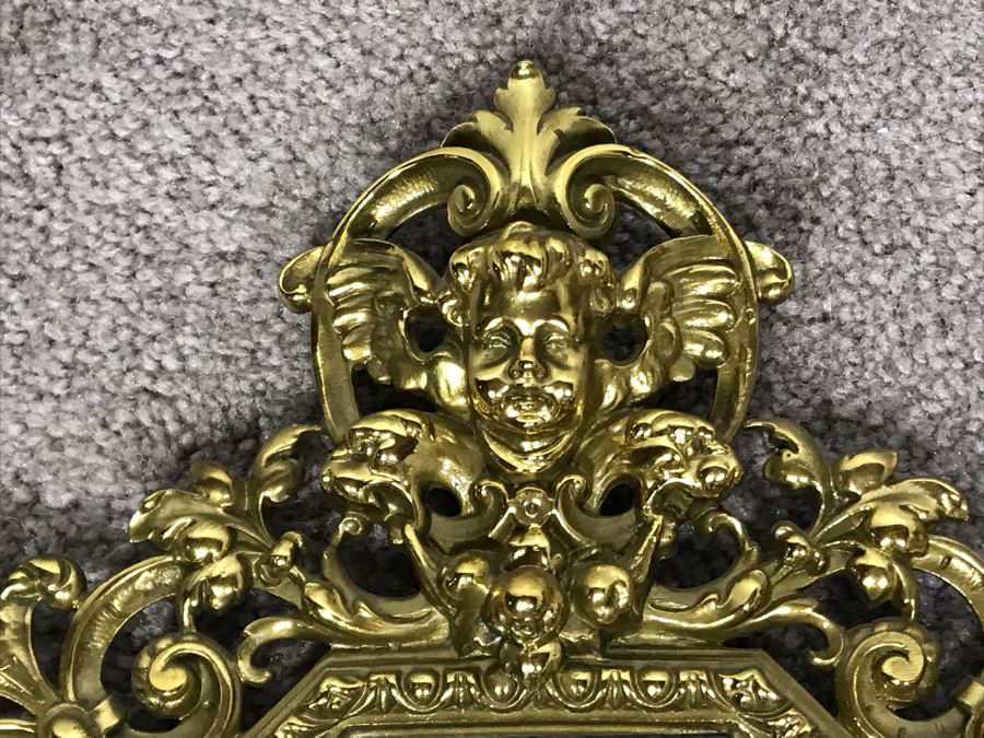 JUST ADDED - Vintage Brass Beveled Glass Wall Mirror With Candelabra 24H X 6D X 13W [Photo 15]