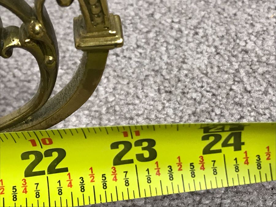 JUST ADDED - Vintage Brass Beveled Glass Wall Mirror With Candelabra 24H X 6D X 13W [Photo 17]