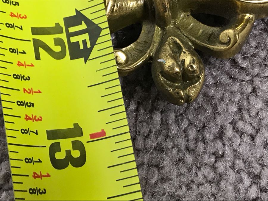 JUST ADDED - Vintage Brass Beveled Glass Wall Mirror With Candelabra 24H X 6D X 13W [Photo 19]