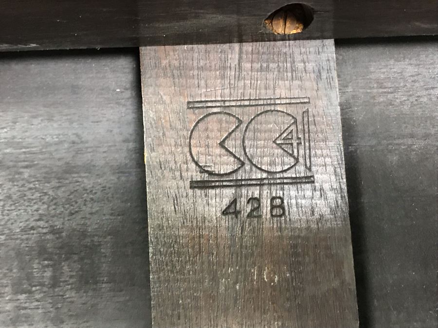 JUST ADDED - Vintage British Oak Table Desk With CC41 Board Of Trade's Utility Logo 53.5W X 27D X 29H [Photo 17]