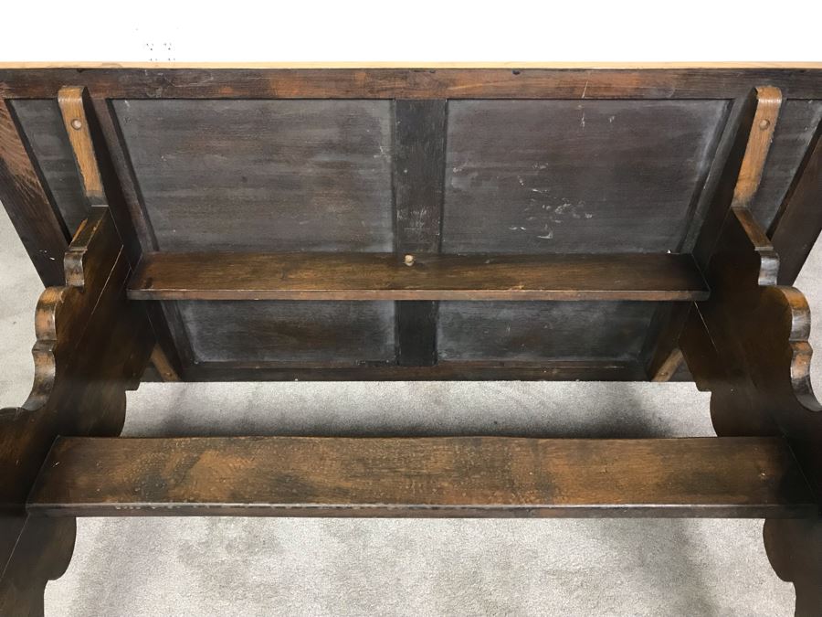 JUST ADDED - Vintage British Oak Table Desk With CC41 Board Of Trade's Utility Logo 53.5W X 27D X 29H [Photo 15]