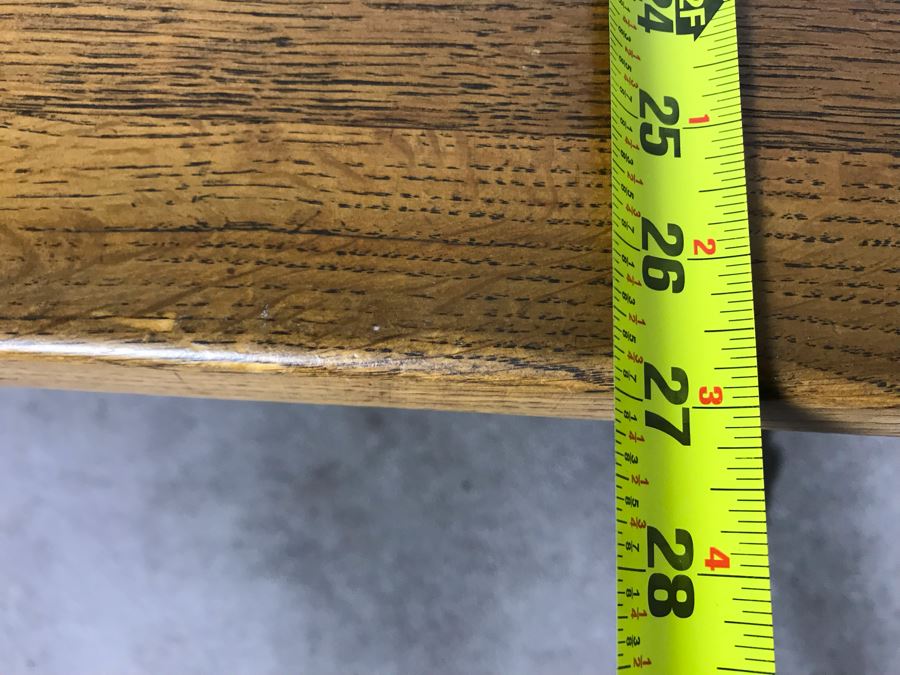 JUST ADDED - Vintage British Oak Table Desk With CC41 Board Of Trade's Utility Logo 53.5W X 27D X 29H [Photo 20]