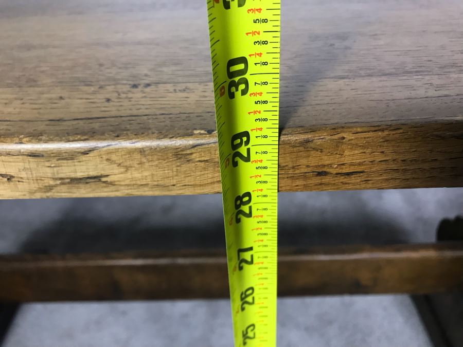 JUST ADDED - Vintage British Oak Table Desk With CC41 Board Of Trade's Utility Logo 53.5W X 27D X 29H [Photo 21]