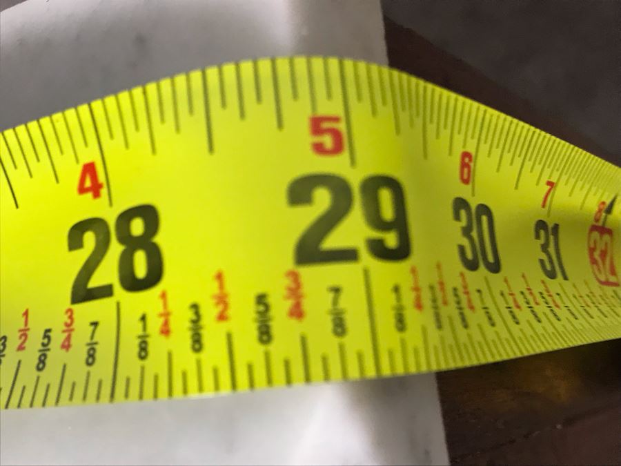 JUST ADDED - Antique Wooden Cabinet With White Marble Top 29W X 16D X 28.5H [Photo 14]