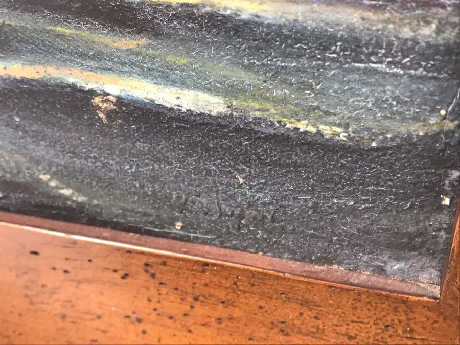 Antique Original Nautical Sailing Ship Oil Painting Signed But Signature Illegible 14 X 10 [Photo 24]