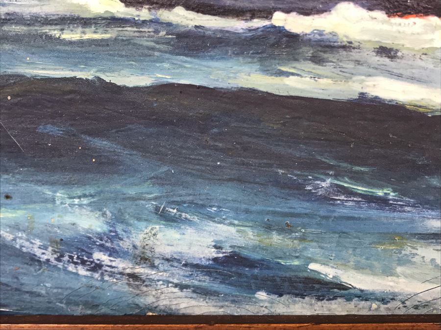 Antique Original Nautical Sailing Ship Oil Painting Appears To Be Same Artist As Adjacent Painting 10 X 12 [Photo 16]