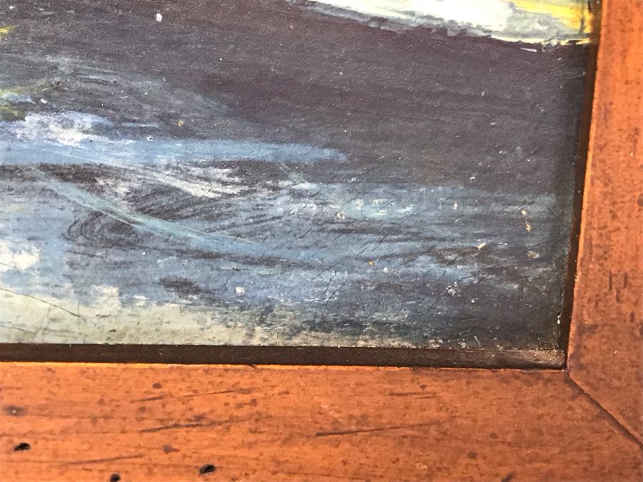 Antique Original Nautical Sailing Ship Oil Painting Appears To Be Same Artist As Adjacent Painting 10 X 12 [Photo 19]