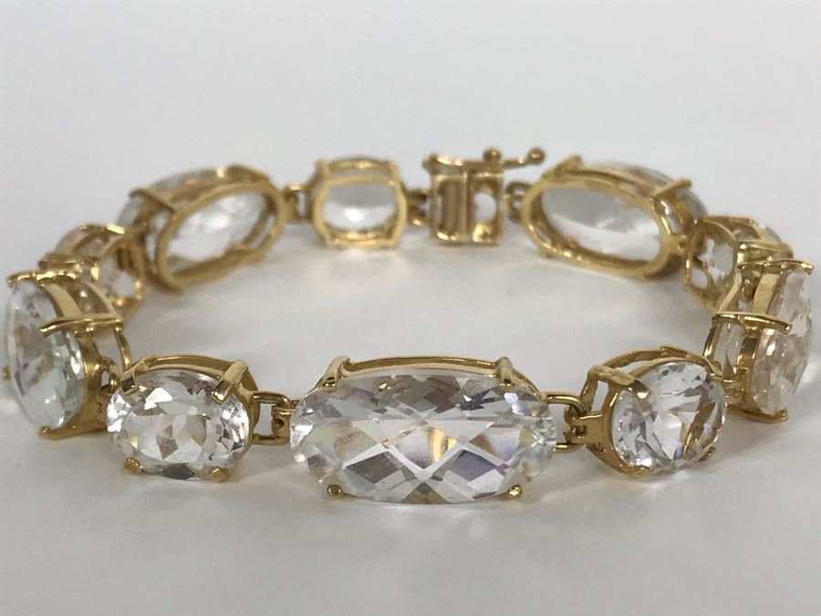 14K Yellow Gold Topaz Bracelet 20.3g Appraised Fair Market Value $250 [Photo 6]