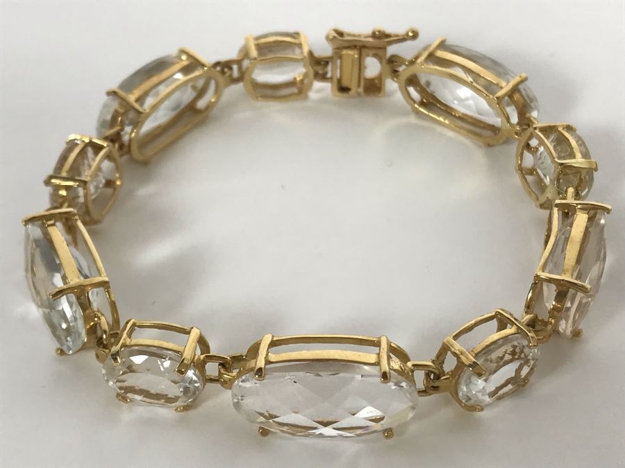 14K Yellow Gold Topaz Bracelet 20.3g Appraised Fair Market Value $250 [Photo 5]