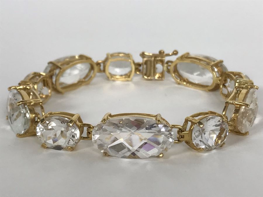 14K Yellow Gold Topaz Bracelet 20.3g Appraised Fair Market Value $250 [Photo 7]