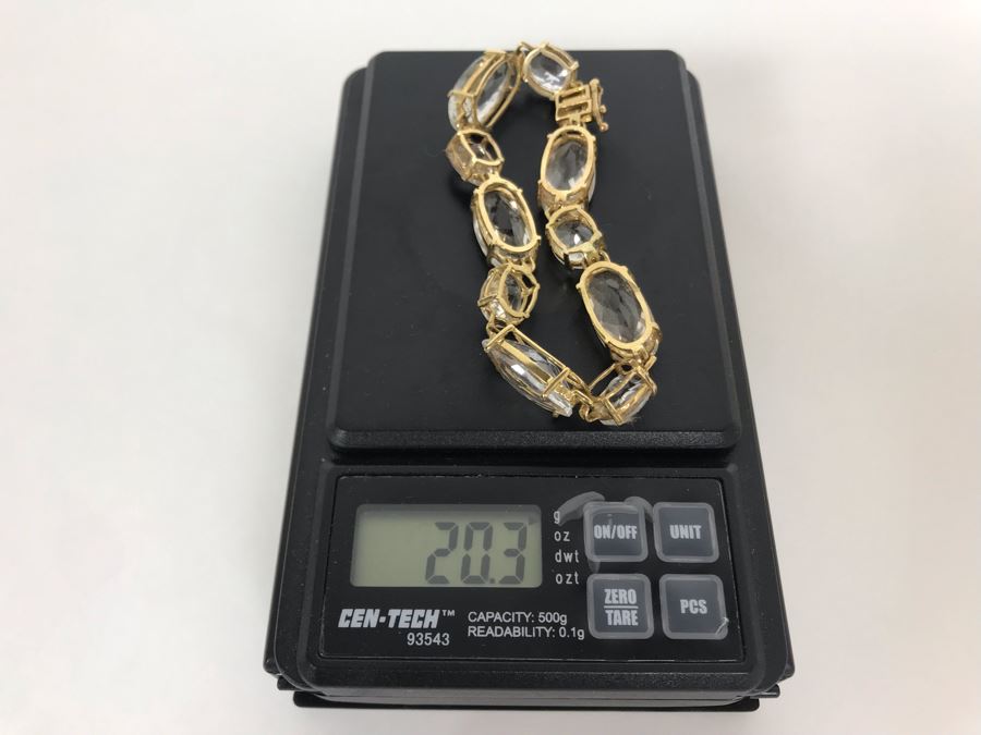 14K Yellow Gold Topaz Bracelet 20.3g Appraised Fair Market Value $250 [Photo 12]