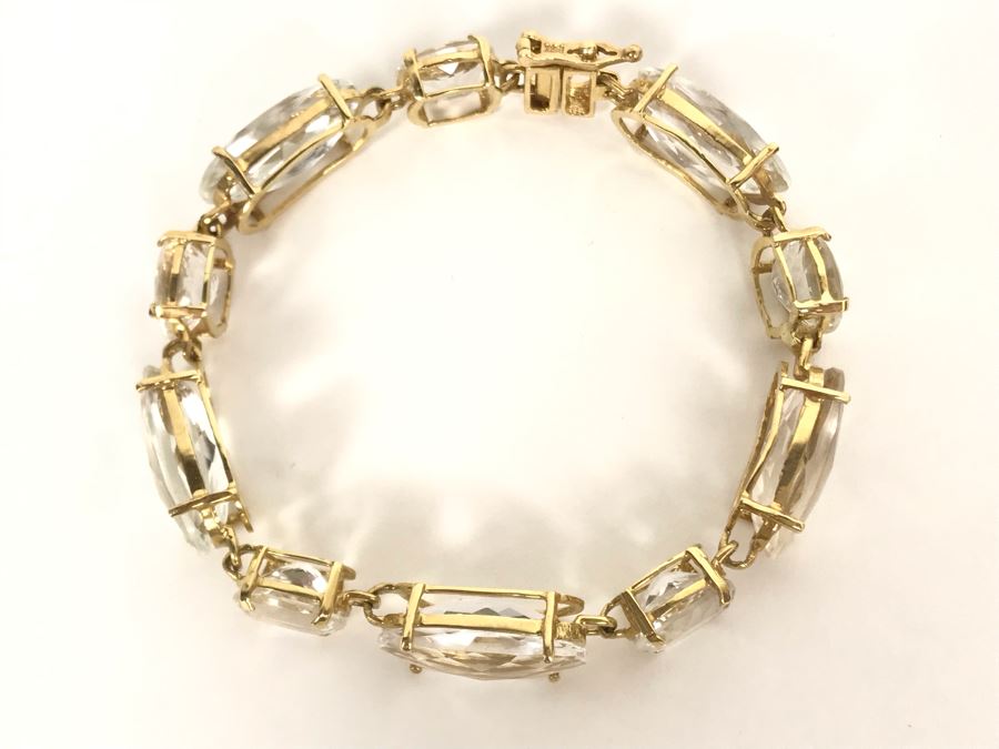 14K Yellow Gold Topaz Bracelet 20.3g Appraised Fair Market Value $250 [Photo 10]