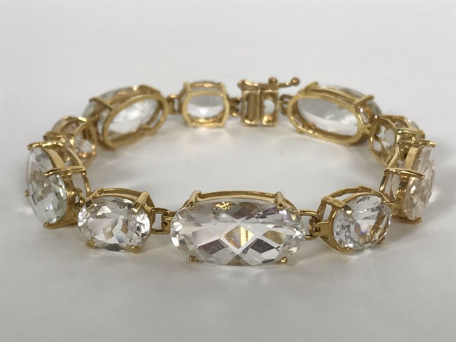 14K Yellow Gold Topaz Bracelet 20.3g Appraised Fair Market Value $250 [Photo 3]
