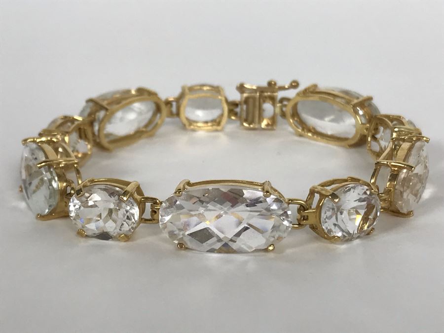 14K Yellow Gold Topaz Bracelet 20.3g Appraised Fair Market Value $250 [Photo 2]