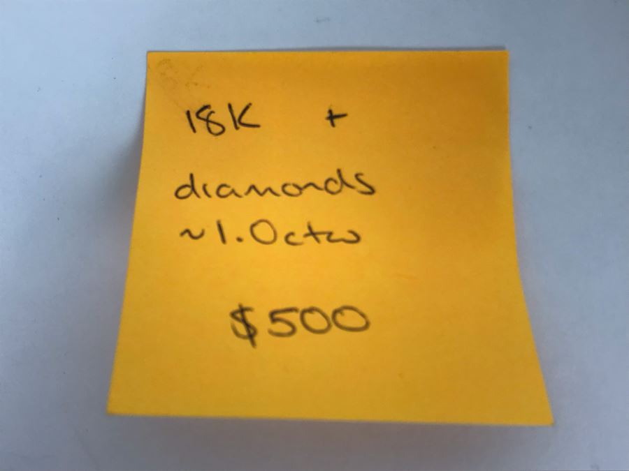 18K Yellow Gold Necklace With 18K Yellow Gold Diamond Pendant With Apx 1.0 Total Carat Weight In Diamonds 6.1g Appraised Fair Market Value $500 [Photo 15]