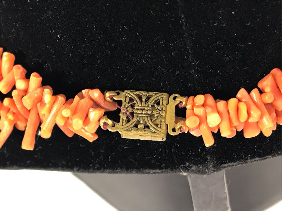 Vintage Coral Double Strand Choker Necklace [Photo 7]