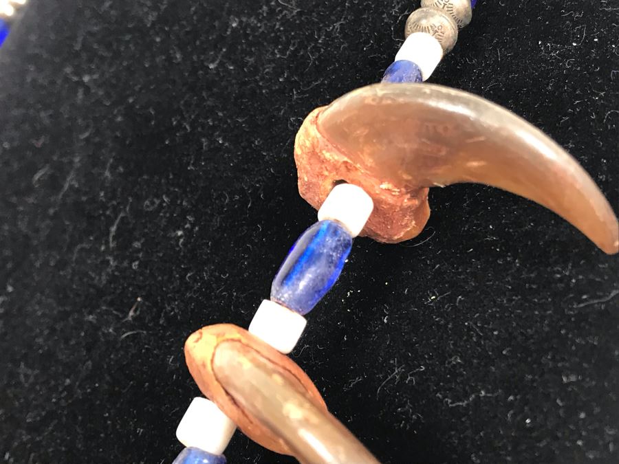 Sterling Silver, Turquoise, Shell, (14) Bear Claws Necklace [Photo 7]