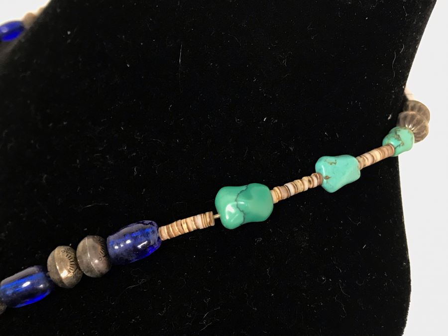 Sterling Silver, Turquoise, Shell, (14) Bear Claws Necklace [Photo 9]