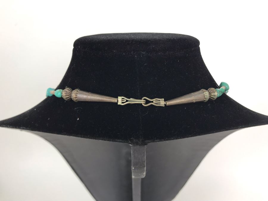 Sterling Silver, Turquoise, Shell, (14) Bear Claws Necklace [Photo 11]