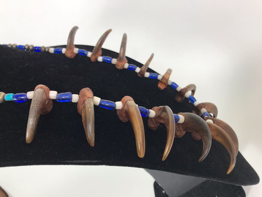 Sterling Silver, Turquoise, Shell, (14) Bear Claws Necklace [Photo 13]