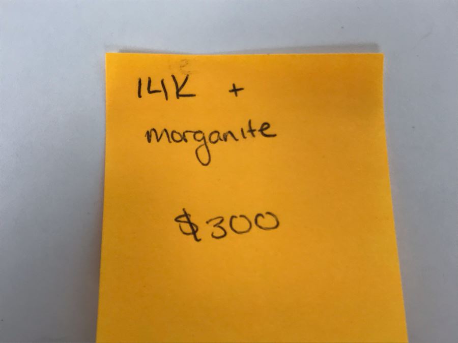 14K Yellow Gold Morganite Earrings 1.4g Appraised Fair Market Value $300 [Photo 8]