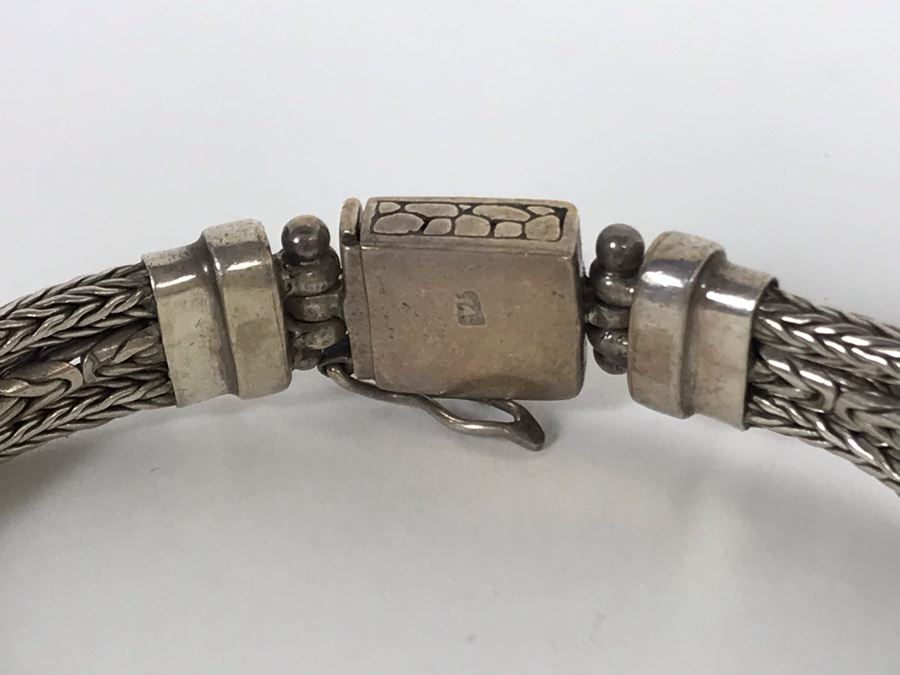 Sterling Silver Bracelet 26.2g 13mm X 11mm Green Quartz Amethyst Appraised Fair Market Value $100 [Photo 7]