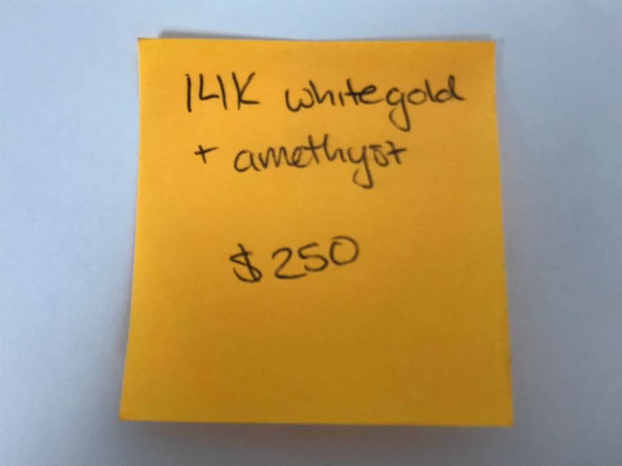 14K White Gold Amethyst Earrings Appraised Fair Market Value $250 [Photo 9]