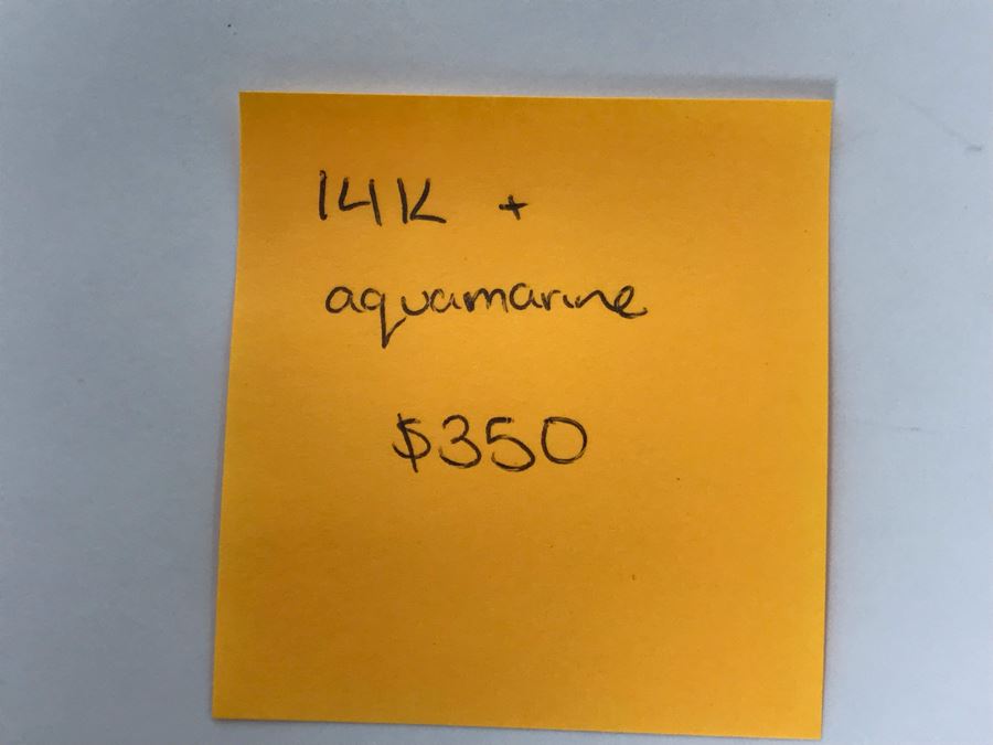 14K Yellow Gold Aquamarine Earrings 3.1g Appraised Fair Market Value $350 [Photo 11]