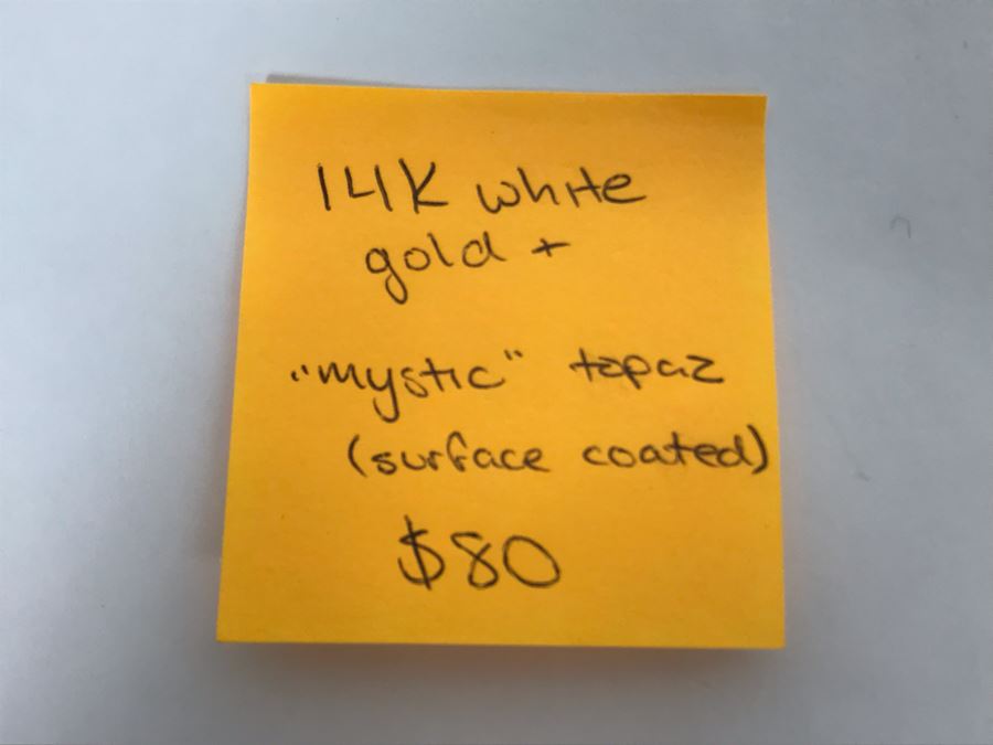 14K White Gold 'Mystic' Topaz Surface Coated 4.1g Appraised Fair Market Value $80 [Photo 9]