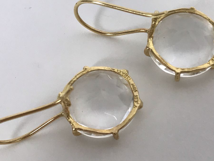 14K Yellow Gold Quartz Earrings 4.6g Appraised Fair Market Value $125 [Photo 7]