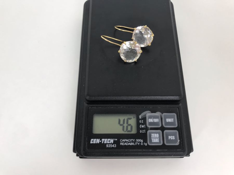 14K Yellow Gold Quartz Earrings 4.6g Appraised Fair Market Value $125 [Photo 10]