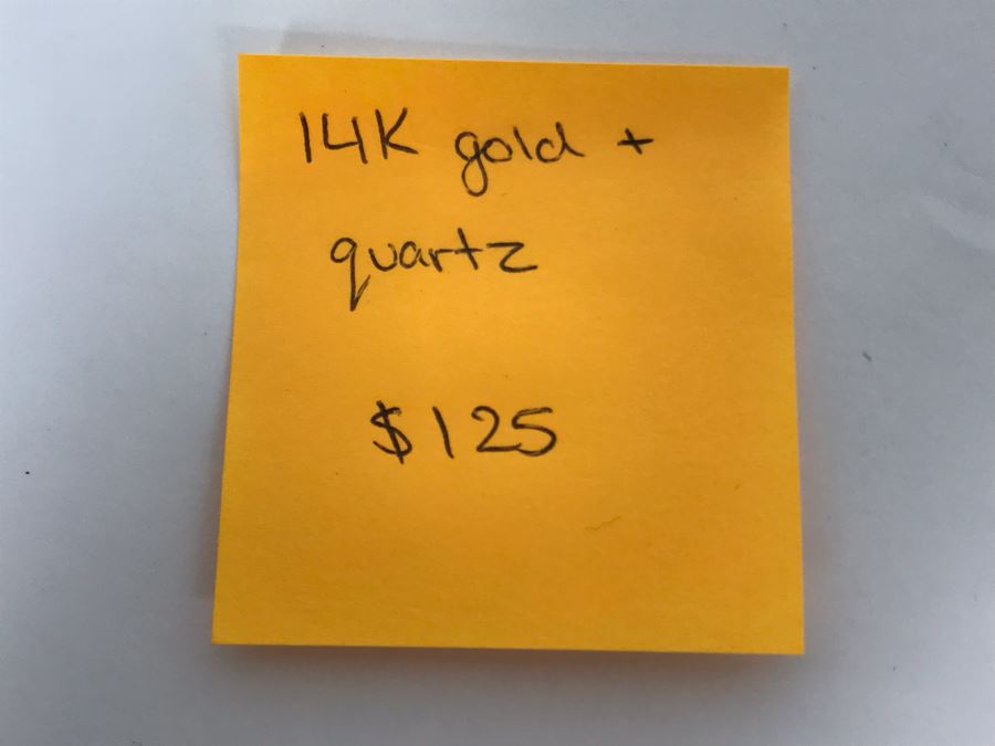 14K Yellow Gold Quartz Earrings 4.6g Appraised Fair Market Value $125 [Photo 11]