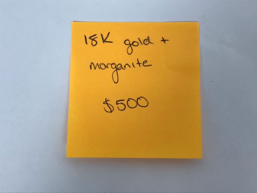 18K Yellow Gold Morganite Earrings 2.1g Appraised Fair Market Value $500 [Photo 10]