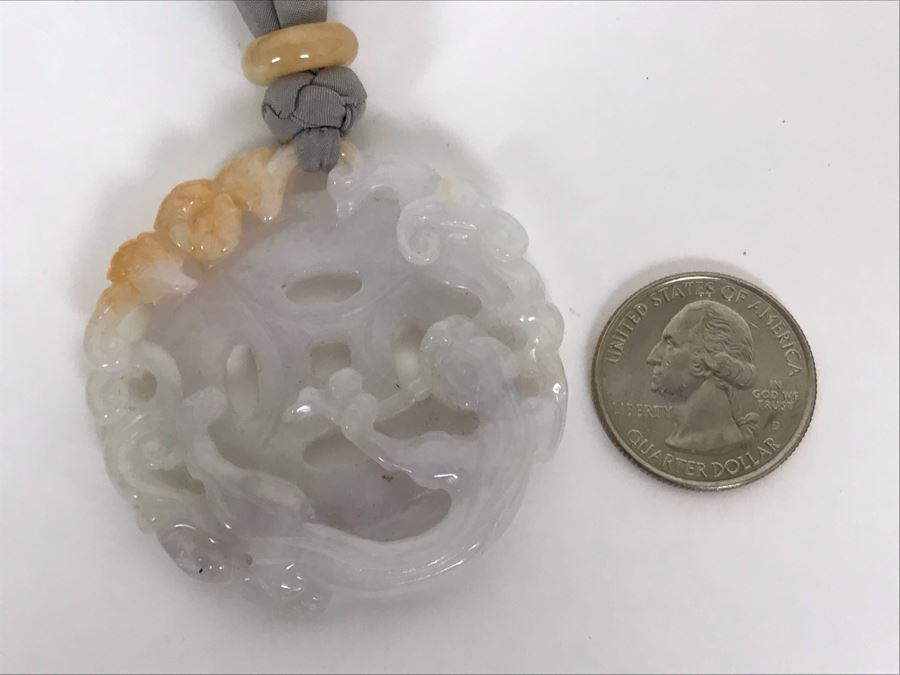 Carved Jade Pendant Necklace 45g [Photo 16]