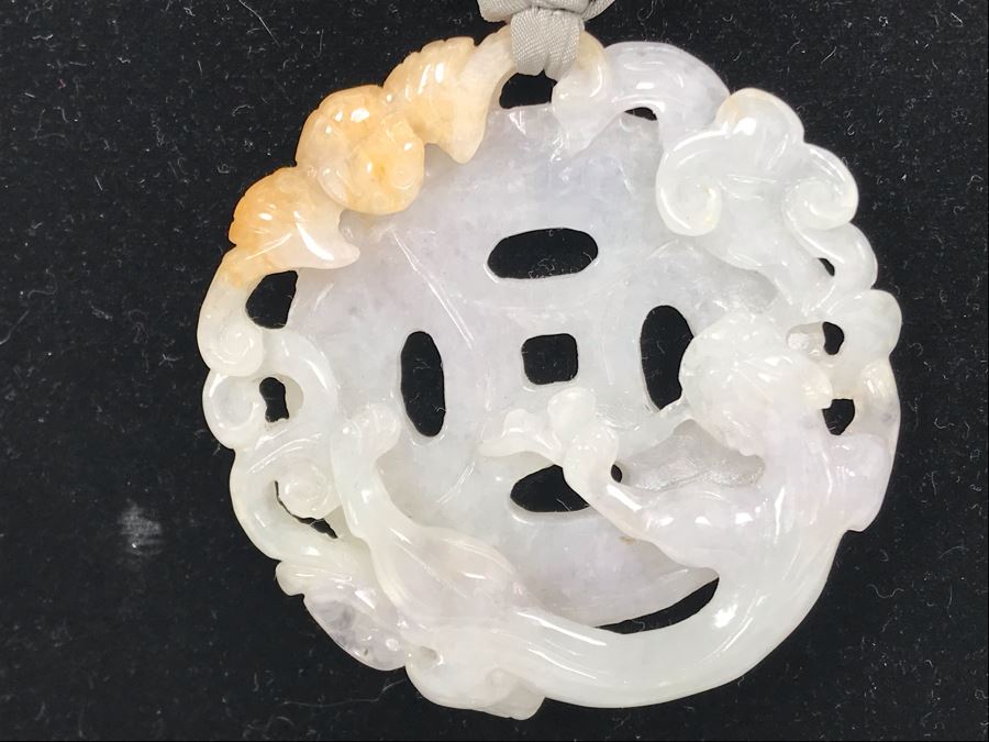 Carved Jade Pendant Necklace 45g [Photo 3]