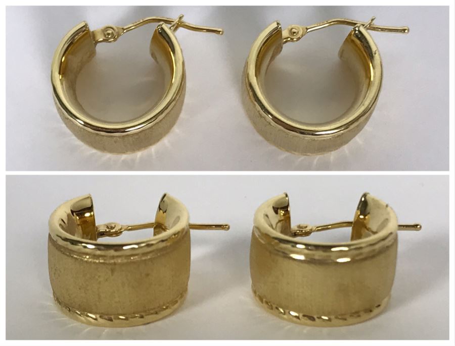 18K Yellow Gold Milor Italy Earrings 2.7g [Photo 1]