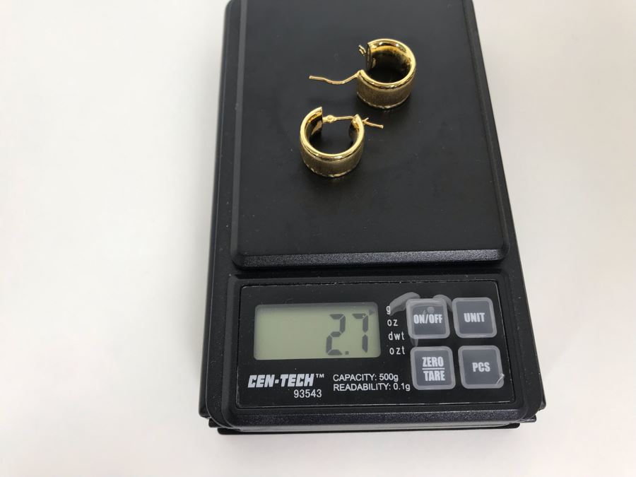 18K Yellow Gold Milor Italy Earrings 2.7g [Photo 6]
