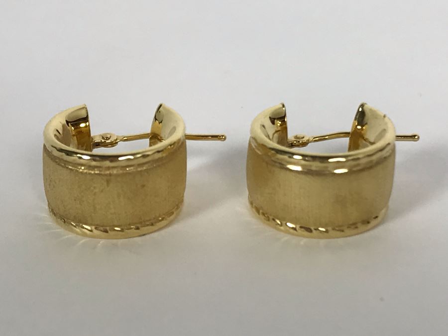 18K Yellow Gold Milor Italy Earrings 2.7g [Photo 2]